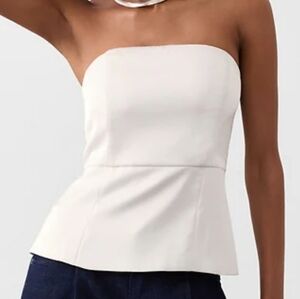 Banana Republic Strapless Cream Peplum Top